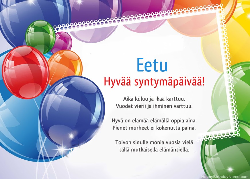 Hyvää Syntymäpäivää Eetu!
