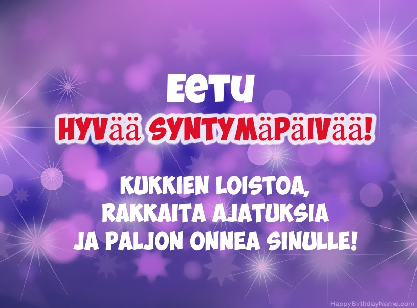 Onnittelut Eetu onnea!