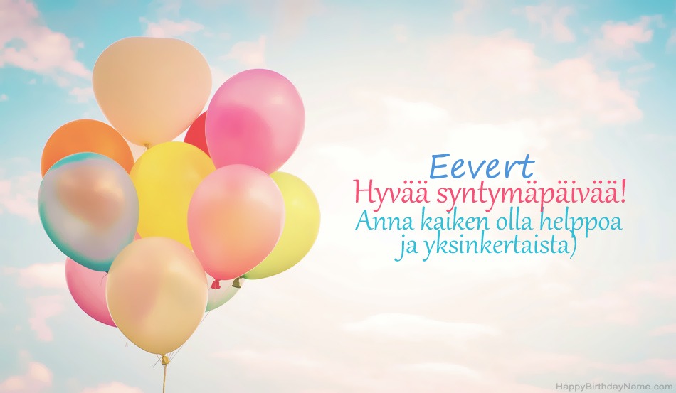 Onnittelut Eevert Syntymäpäivänä