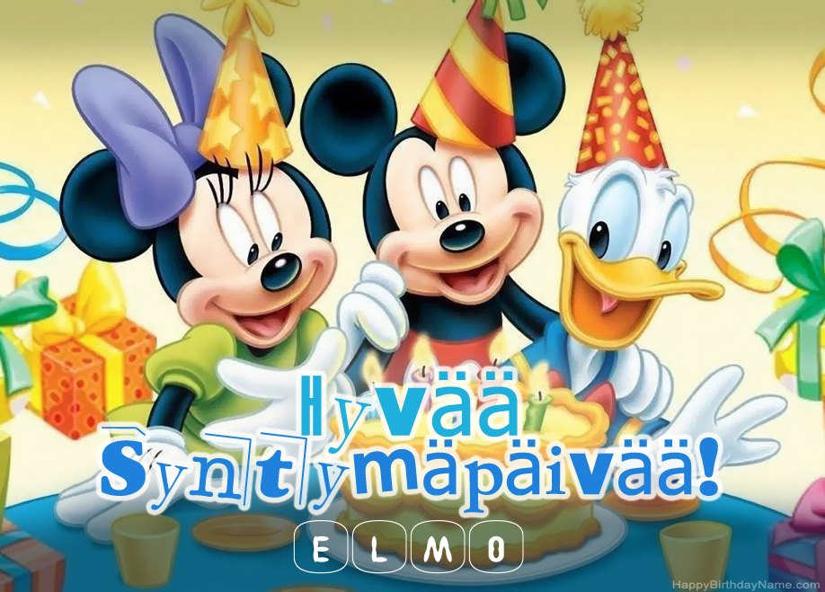 Hauska onnellinen Syntymäpäivä kortti Elmo