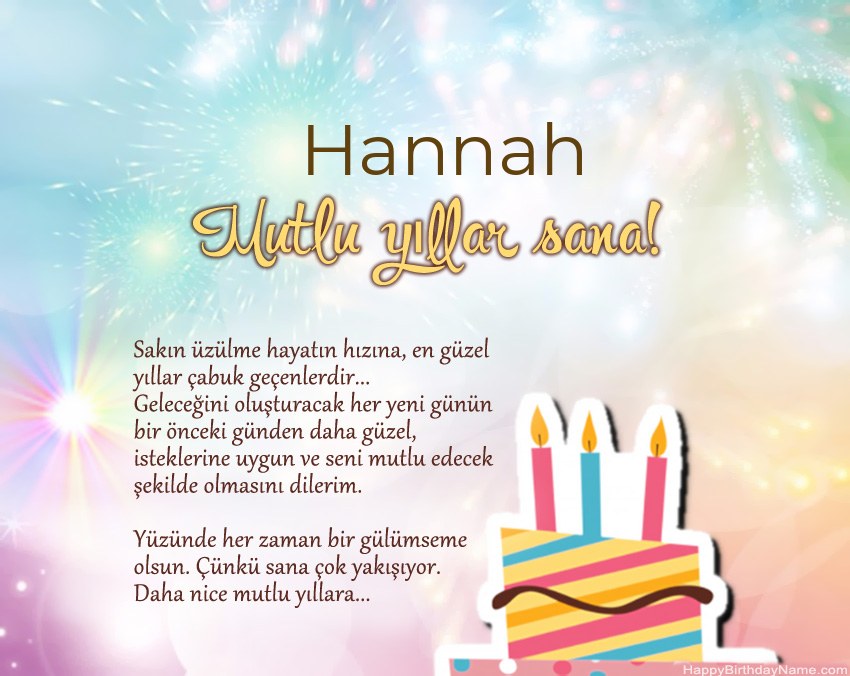 İyi ki doğdun Hannah ayette