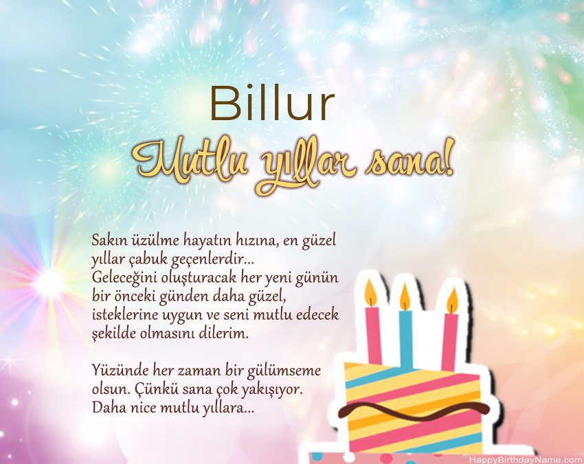 İyi ki doğdun Billur ayette İyi ki doğdun Billur ayette