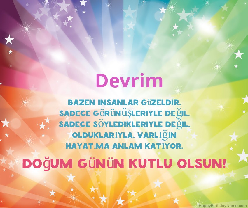 Devrim için Güzel Mutlu Doğum Günü kartları