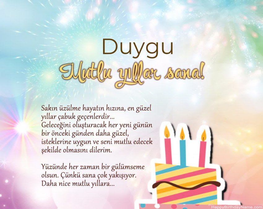 İyi ki doğdun Duygu ayette İyi ki doğdun Duygu ayette