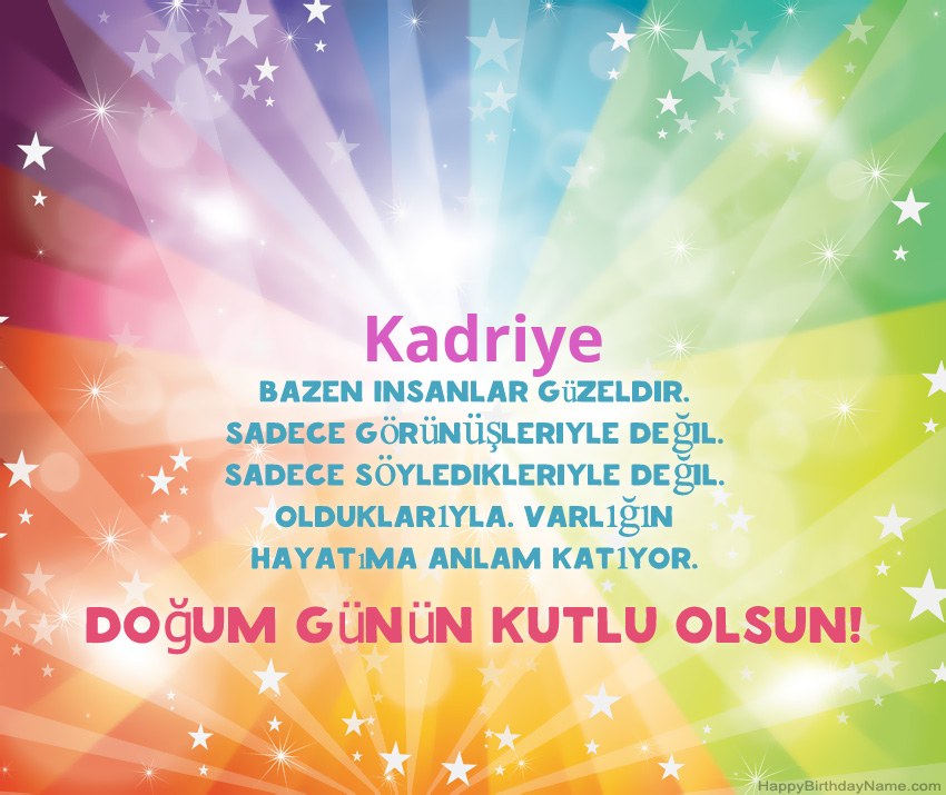 Kadriye için Güzel Mutlu Doğum Günü kartları