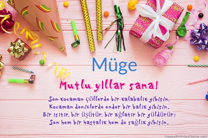 Doğum günün kutlu olsun kartı Müge bedava indir