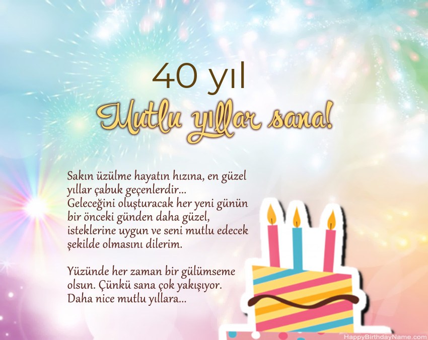 Ayette 40 yaşında kadın Doğum Günün Kutlu Olsun