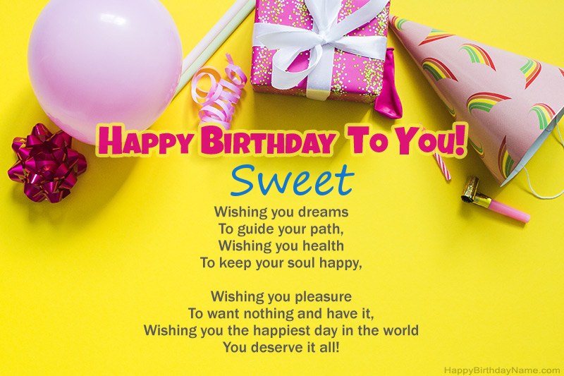 Happy Birthday Sweet in prose