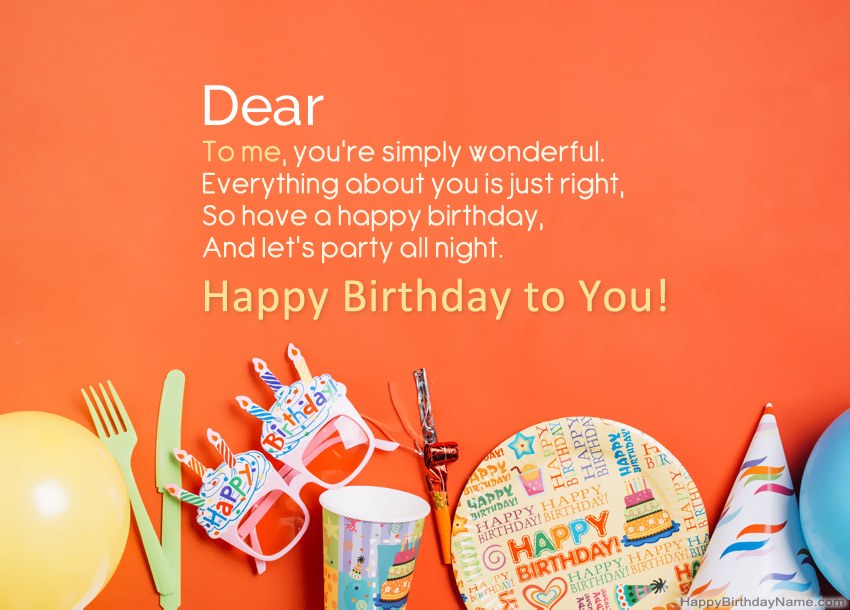 Dear Happy Birthday cards