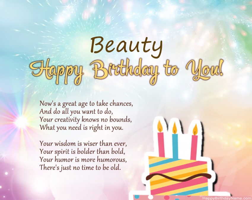 Beauty Happy Birthday in verse Beauty Happy Birthday in verse