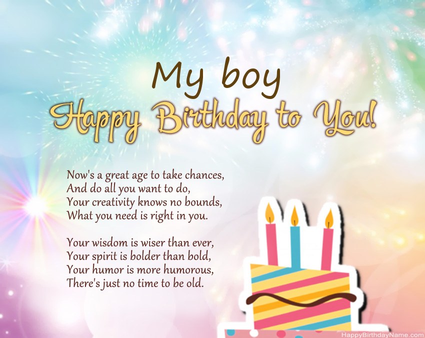 My boy Happy Birthday in verse