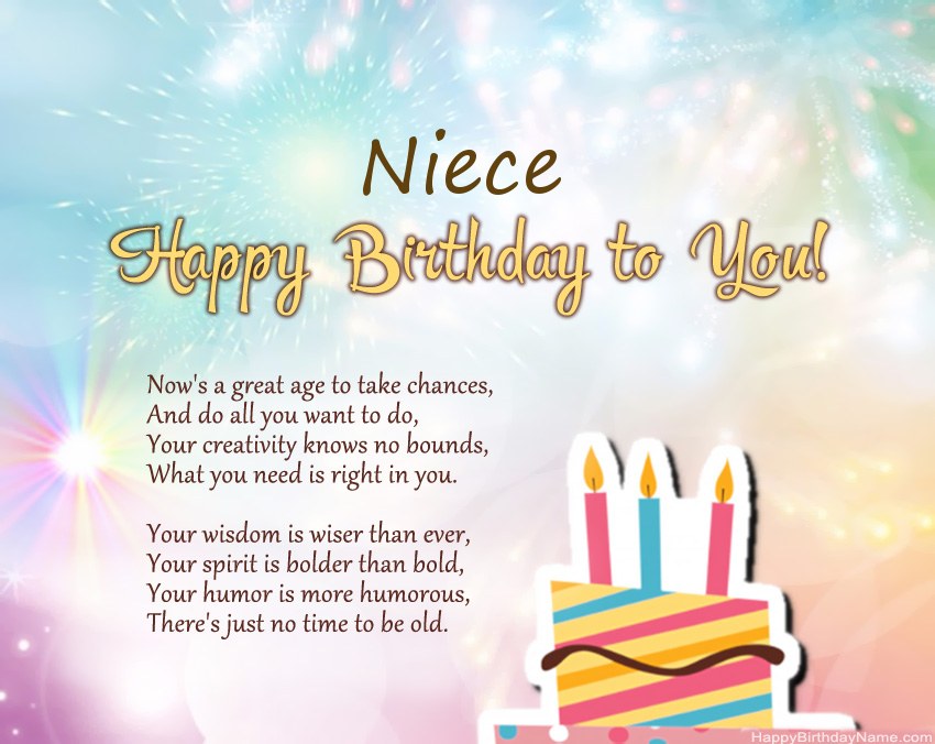 Niece Happy Birthday in verse Niece Happy Birthday in verse