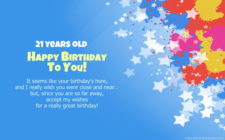 Congratulations on the birthday 21 years old girl