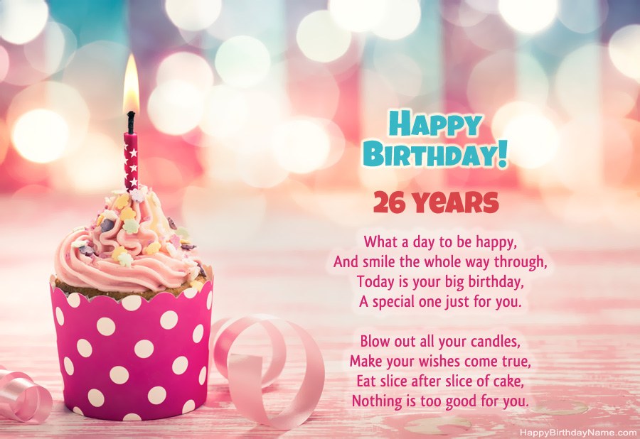 Download Happy Birthday card 26 years old girl free