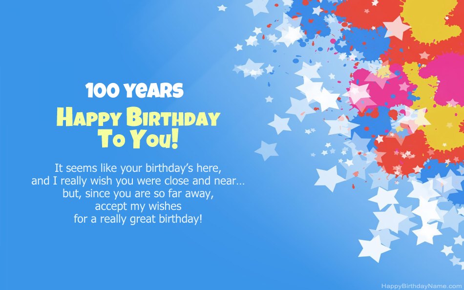 Congratulations on the birthday 100 years old woman