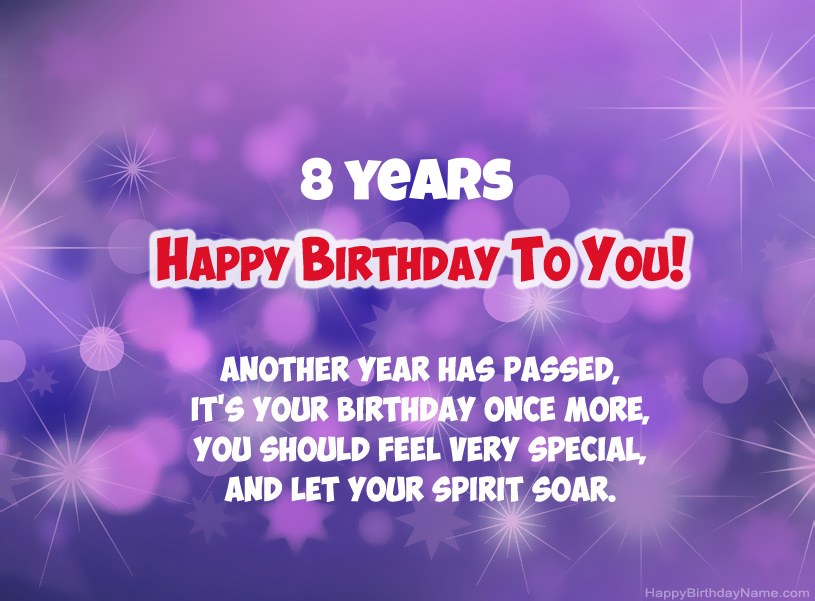 Beautiful pictures for Happy Birthday 8 years old boy