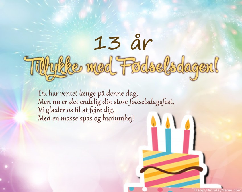 13 år gammel pige Tillykke med fødselsdagen i vers