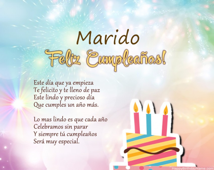 Marido Feliz cumpleaños en verso