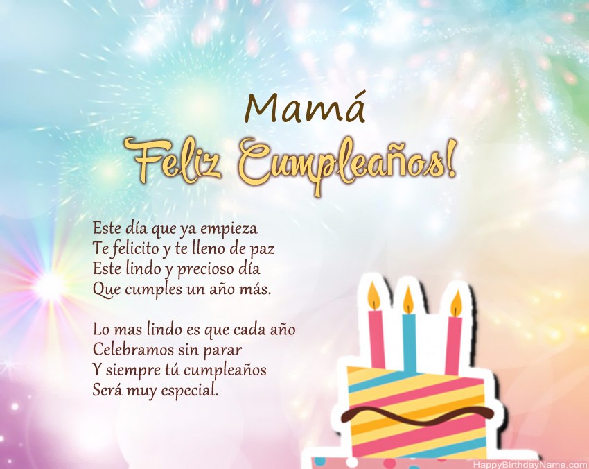 Mamá Feliz cumpleaños en verso Mamá Feliz cumpleaños en verso