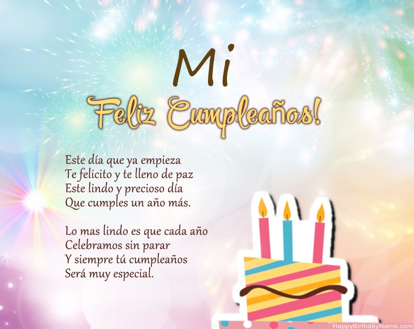 Mi Feliz cumpleaños en verso