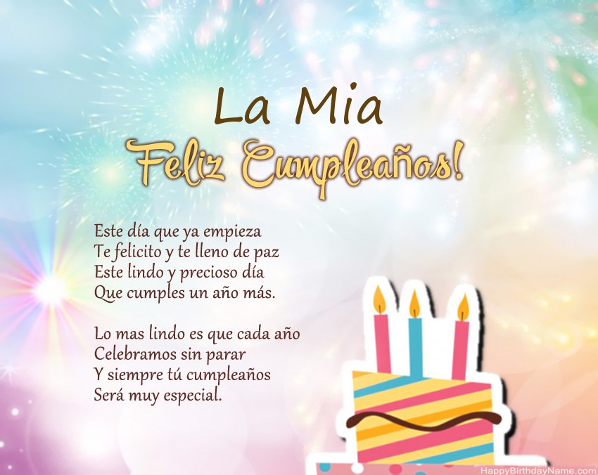La Mia Feliz cumpleaños en verso La Mia Feliz cumpleaños en verso