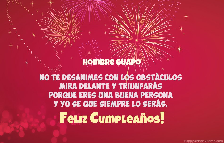 Hombre Guapo Feliz cumpleaños, hermosos poemas