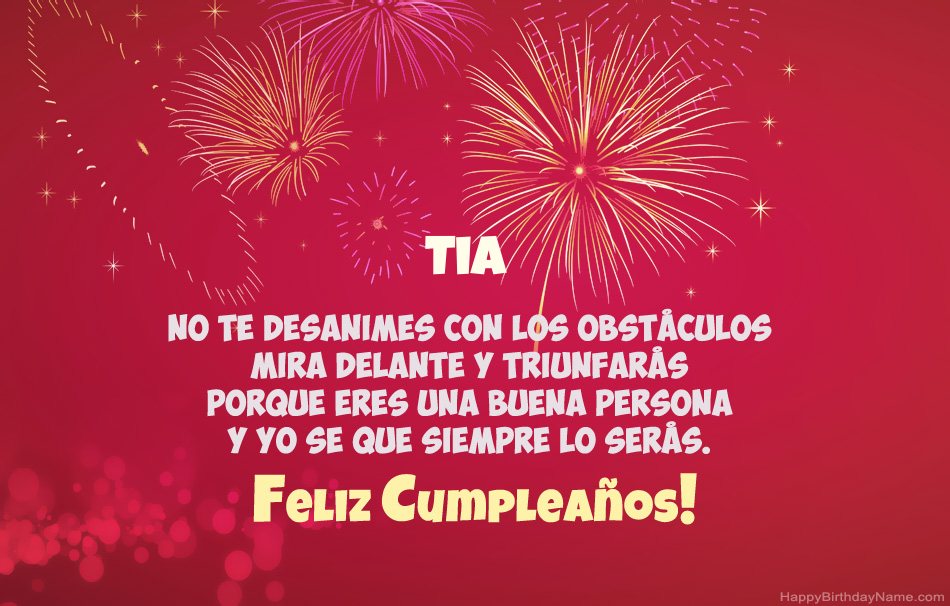 Tia Feliz cumpleaños, hermosos poemas