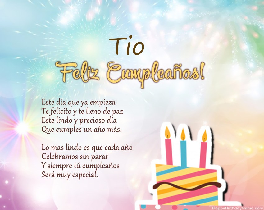Tio Feliz cumpleaños en verso Tio Feliz cumpleaños en verso