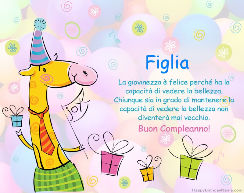 Congratulazioni per il buon compleanno Figlia