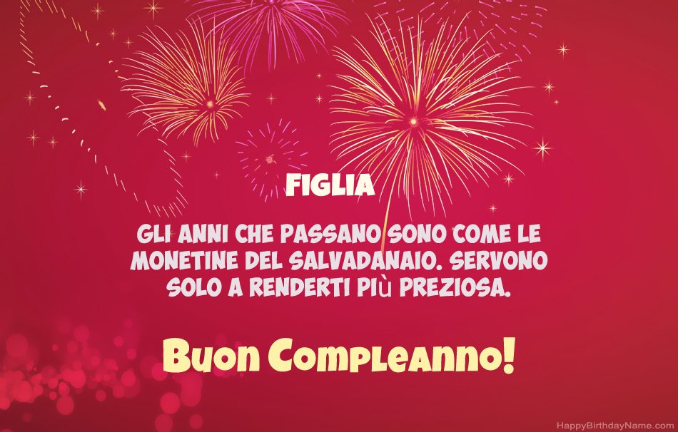 Figlia Buon compleanno, bellissime poesie