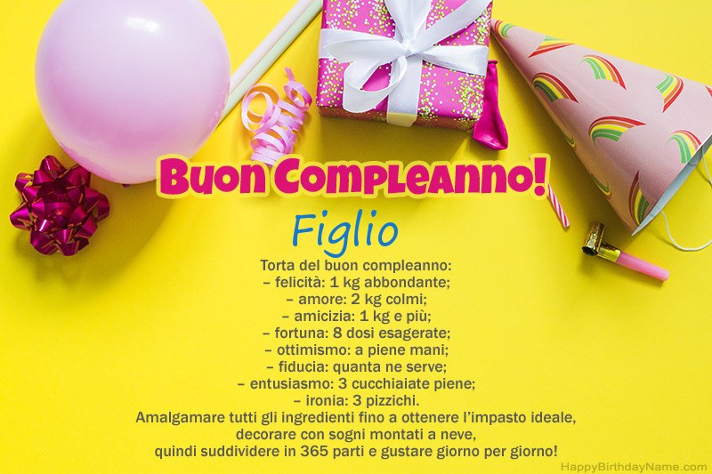 Buon compleanno Figlio in prosa