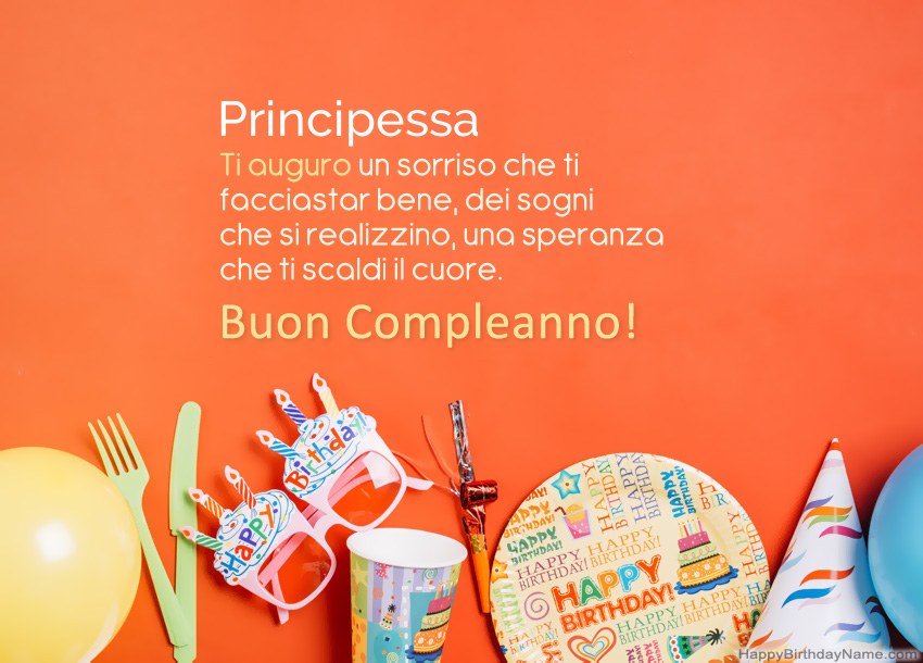 Carte di buon compleanno Principessa