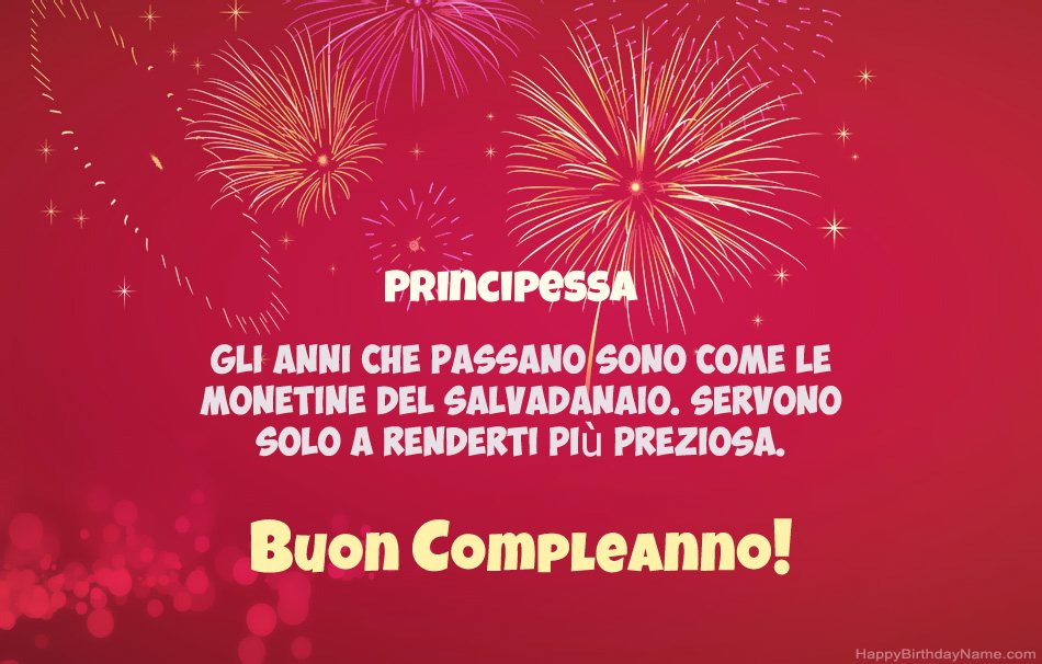 Principessa Buon compleanno, bellissime poesie