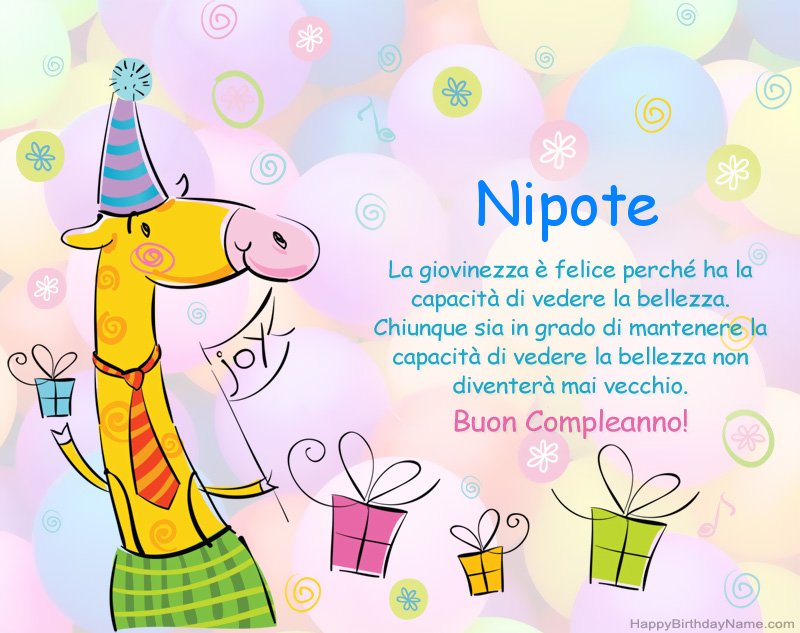 Congratulazioni per il buon compleanno Nipote Congratulazioni per il buon compleanno Nipote