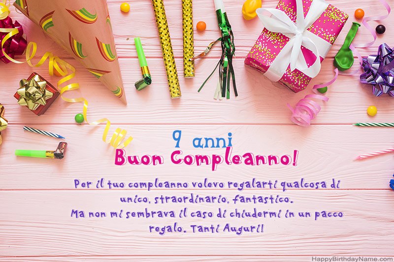 Scarica Happy Birthday card Ragazza di 9 anni gratis Scarica Happy Birthday card Ragazza di 9 anni gratis
