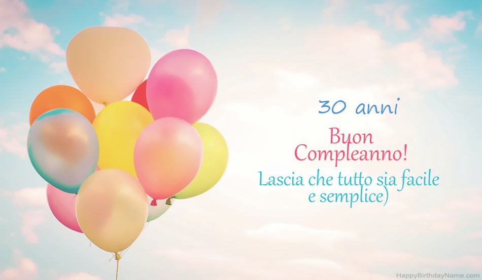 Immagini di buon compleanno Ragazza di 30 anni