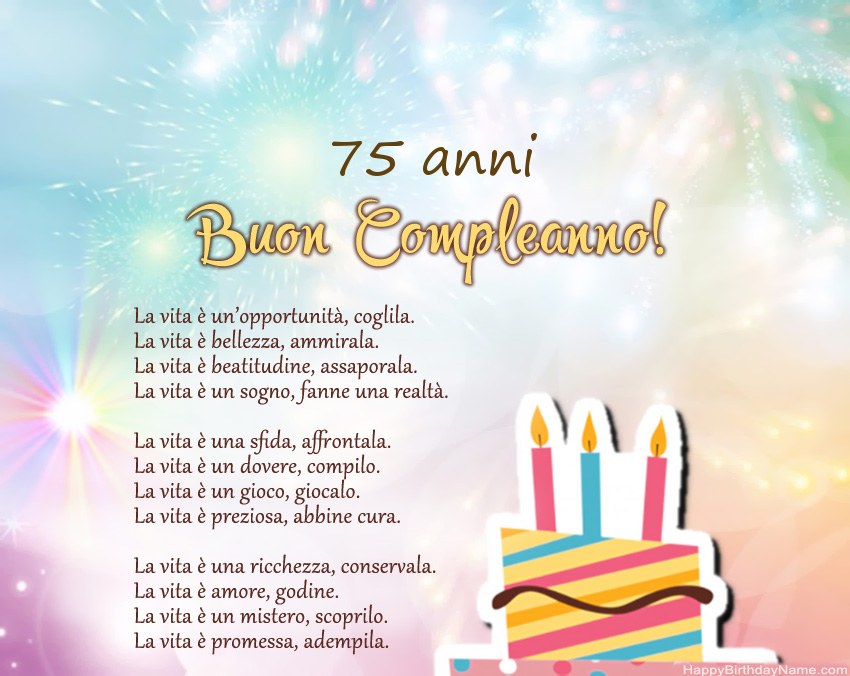 Donna di 75 anni Buon compleanno in versi Donna di 75 anni Buon compleanno in versi