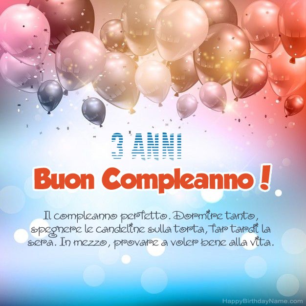 Ragazzo di 3 anni Poesie per il compleanno