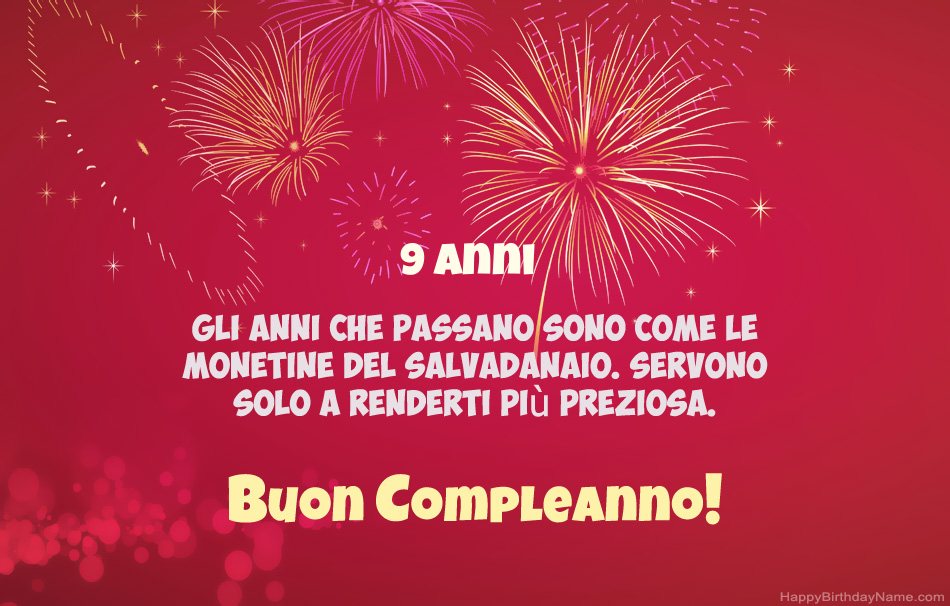 Ragazzo di 9 anni Buon compleanno, bellissime poesie
