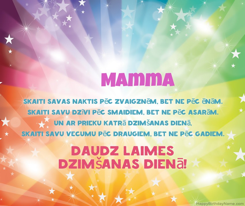 Skaistas laimīgas dzimšanas dienas kartītes Mamma Skaistas laimīgas dzimšanas dienas kartītes Mamma
