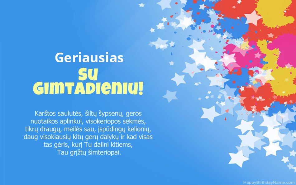 Sveikiname su gimtadieniu „Geriausias“