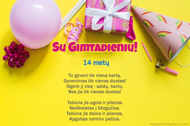 Su gimtadieniu „14 metų mergaitė“ prozoje Su gimtadieniu „14 metų mergaitė“ prozoje