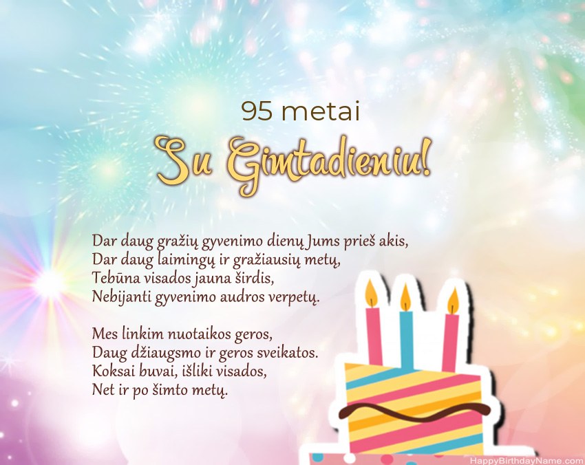 „95 metų moteris“ su gimtadieniu eilėraštyje