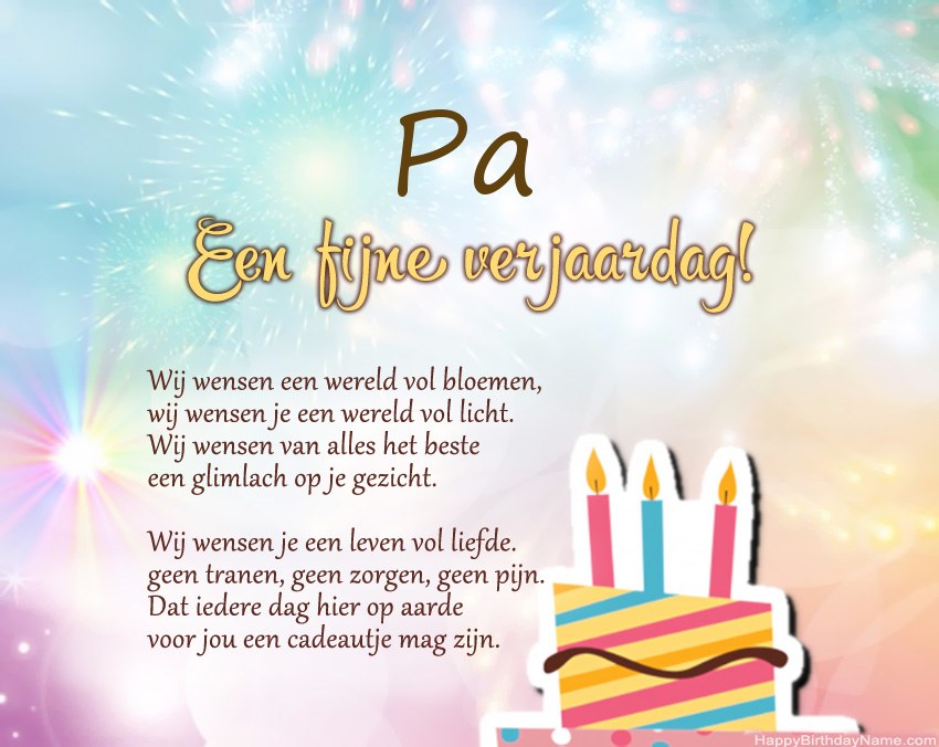 Pa Gelukkige verjaardag in vers Pa Gelukkige verjaardag in vers
