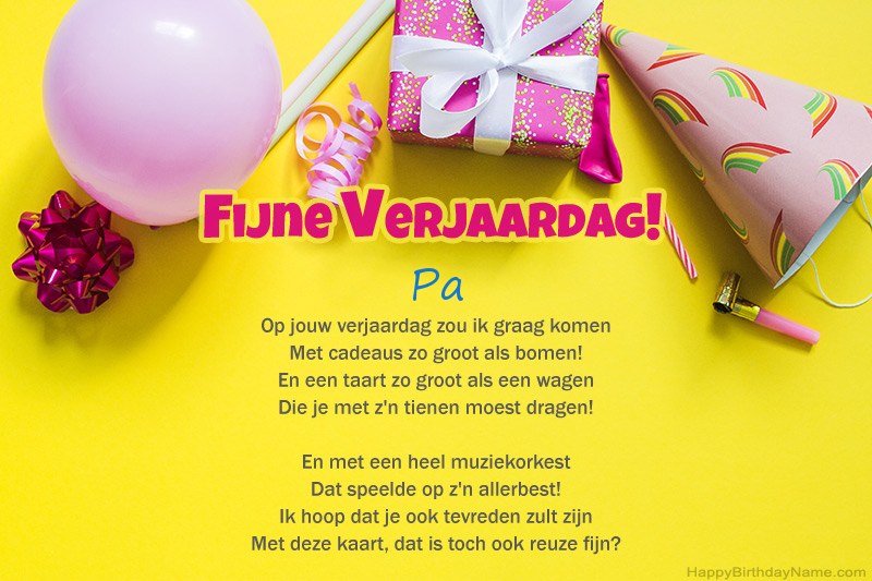Gelukkige verjaardag Pa in proza Gelukkige verjaardag Pa in proza