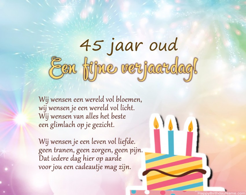 45 jaar oude vrouw Gelukkige verjaardag in vers 45 jaar oude vrouw Gelukkige verjaardag in vers