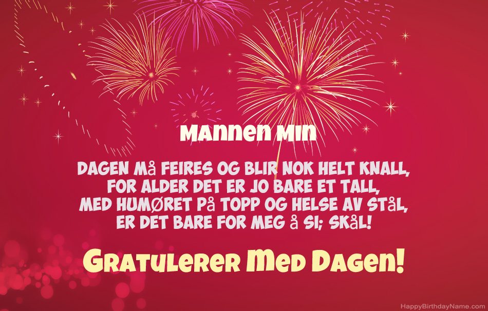 Mannen Min Happy Birthday, vakre dikt