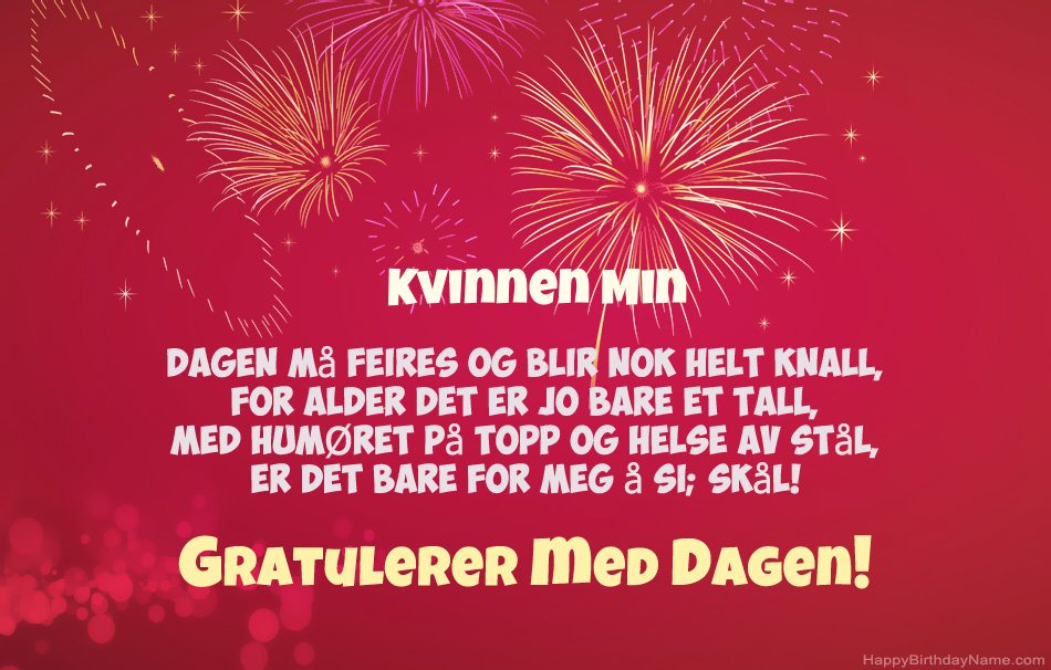 Kvinnen Min Happy Birthday, vakre dikt