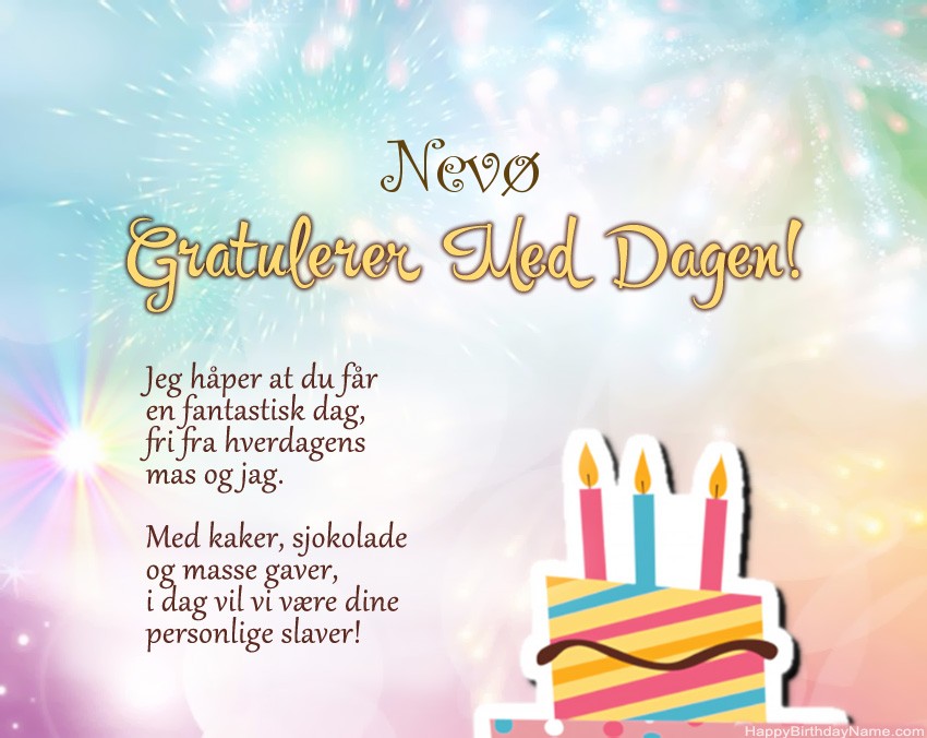 Nevø Happy Birthday i vers