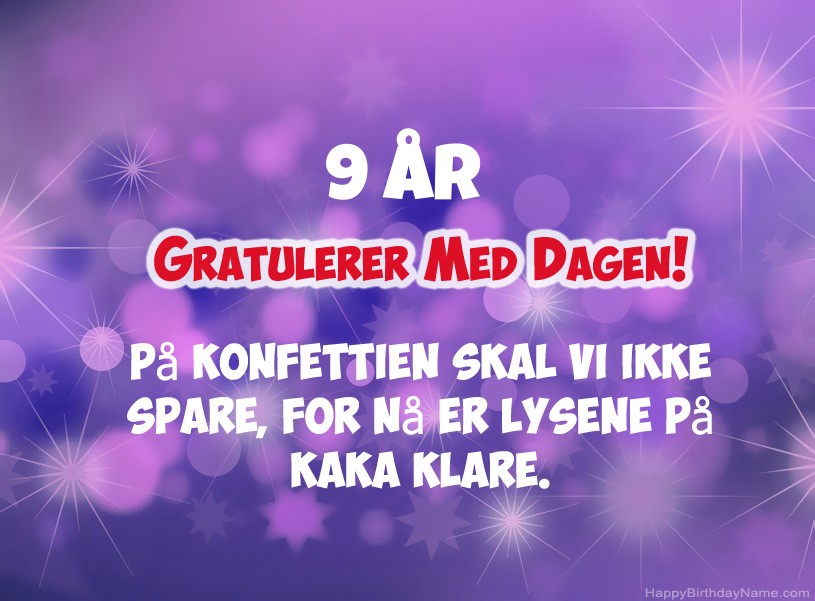 Nydelige bilder til Happy Birthday 9 år gammel gutt